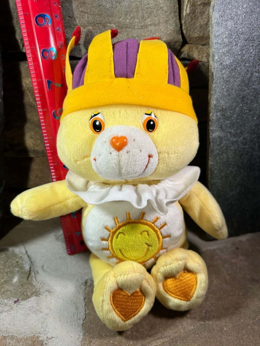 Care Bears King Funshine Plush Bear Yellow Sunshine Vintage Stuffed Toy